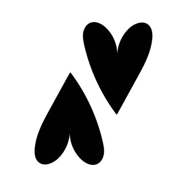 İki kalp aşk figürleri siluet stili