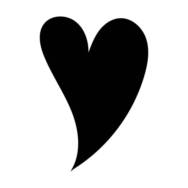 Kalp aşkı figürü sanat silueti tarzı — Stok Vektör