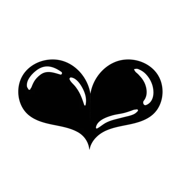 Coeur amour peint art travail silhouette style — Image vectorielle