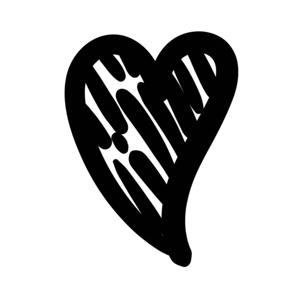 Coração amor pintado arte trabalho silhueta estilo ícone —  Vetores de Stock