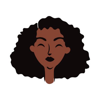 Uzun düz saçlı genç afro kadın.