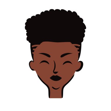 Saçları kısa düz saçlı genç afro kadın.