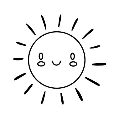 Mutlu Sun Kawaii çizgi roman tarzı