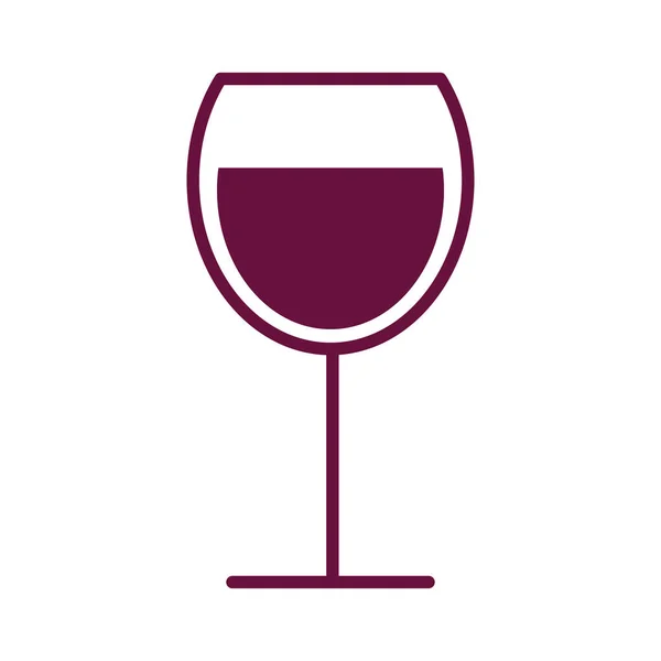 Vin tasse boisson ligne style icône — Image vectorielle