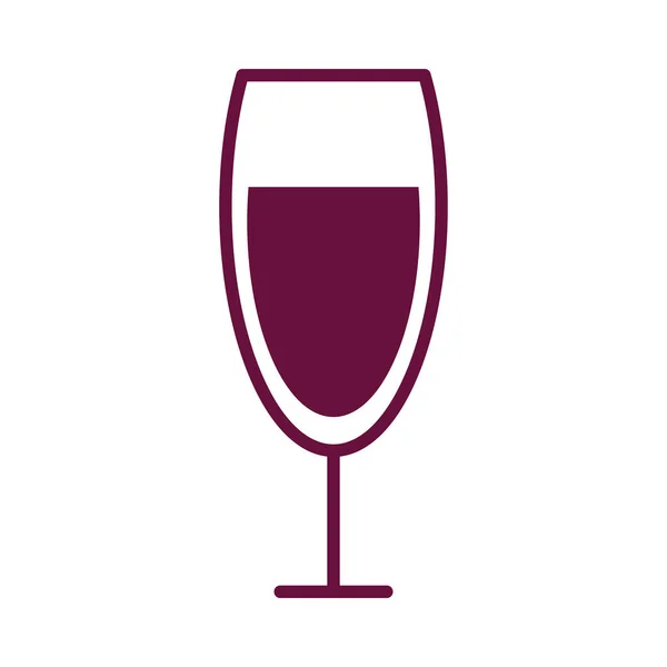 Bicchiere di vino bere stile linea icona — Vettoriale Stock