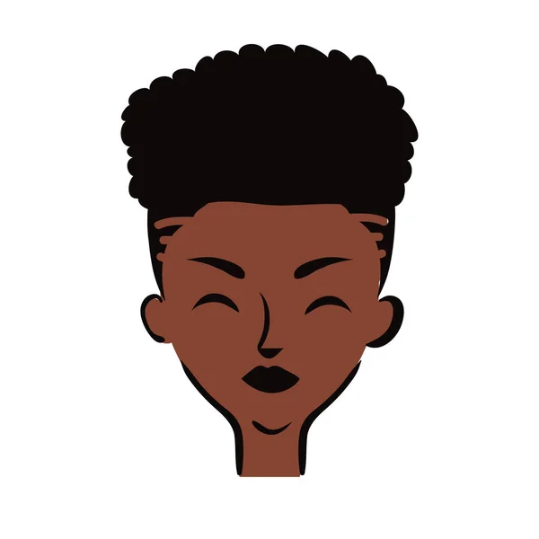 Joven afro mujer con pelo corto estilo plano — Vector de stock