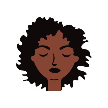 Uzun düz saçlı genç afro kadın.
