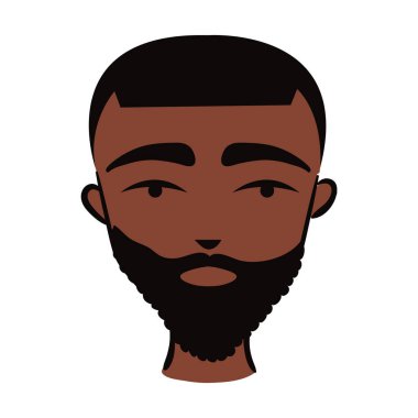 Sakallı, düz stil ikonlu genç afro adam.