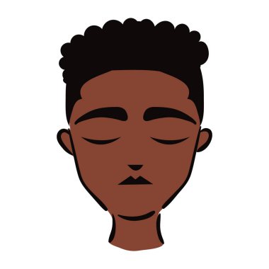 Genç afro adam etnik köken düz biçim simgesi