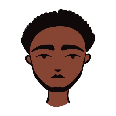 Sakallı, düz stil ikonlu genç afro adam.