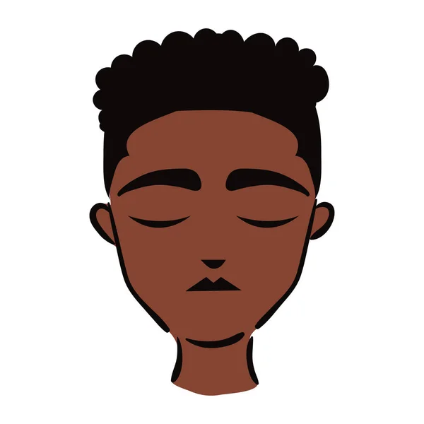 Fiatal afro man etnikai lapos stílus ikon — Stock Vector