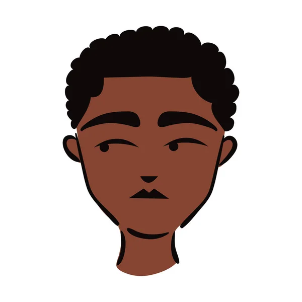 Jeune afro homme ethnie style plat icône — Image vectorielle
