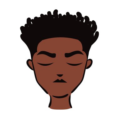 Saç stili düz stil ikonu olan genç afro adam.