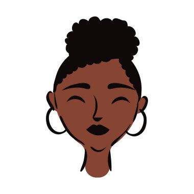 Saçları kısa düz saçlı genç afro kadın.