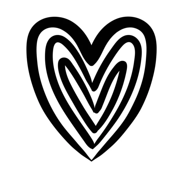 Amore cuore spirale lavoro arte silhouette stile icona — Vettoriale Stock