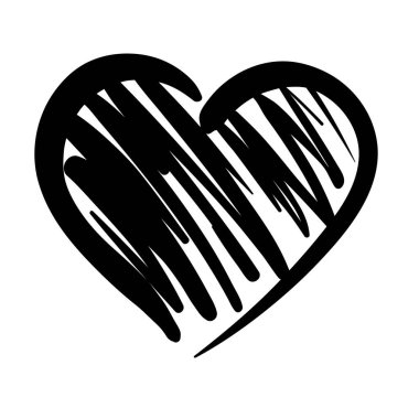 kalp aşkı sanat silueti tarzında boyanmış