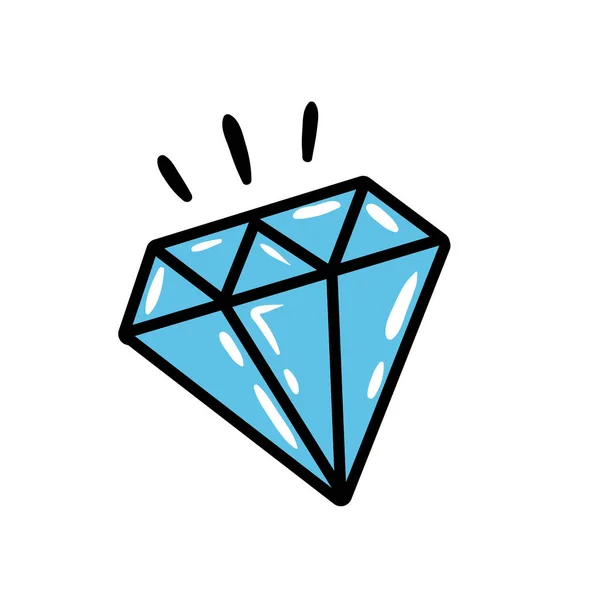 Diamant pop art style plat — Image vectorielle