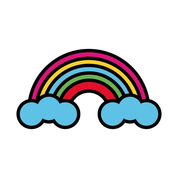 Leuke regenboog pop kunst platte stijl — Stockvector