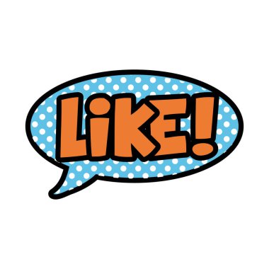 Konuşma balonu, pop sanatının düz stili gibi bir ifade ile.