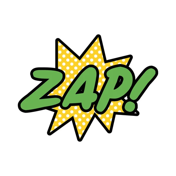 Zapワードポップアートフラットスタイルで表現クラウド — ストックベクタ