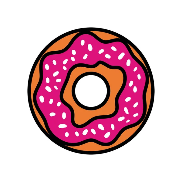 Donut pop art style plat — Image vectorielle