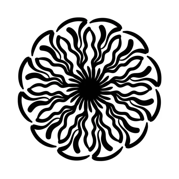 Dairesel mandala çiçekli siluet tarzı simge