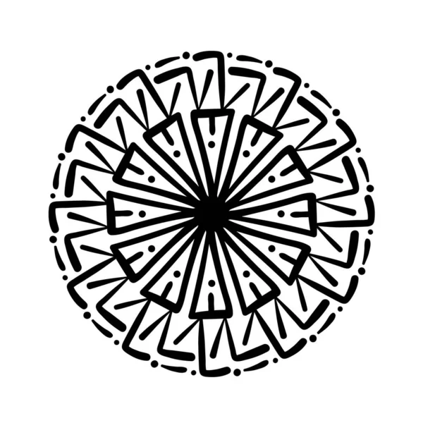 Mandala circolare icona stile silhouette floreale — Vettoriale Stock