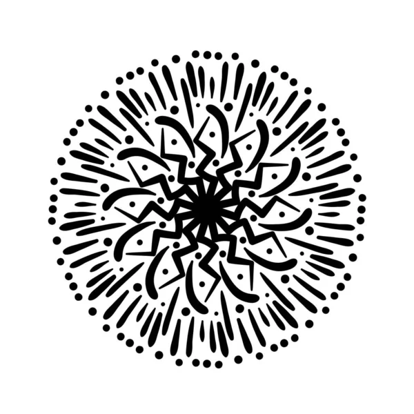 Circular mandala floral silhouette style icon — Stock Vector