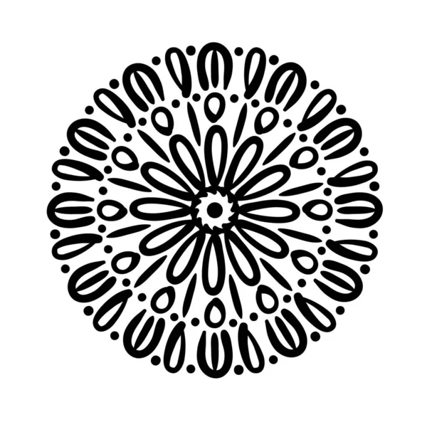 Icône de style de silhouette florale mandala circulaire — Image vectorielle