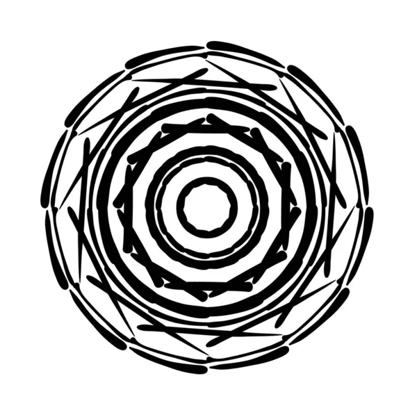 Кругла піктограма мандали квіткового силуету — стоковий вектор
