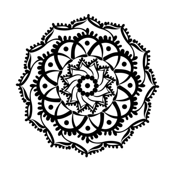 Κυκλική mandala floral σιλουέτα στυλ εικονίδιο — Διανυσματικό Αρχείο