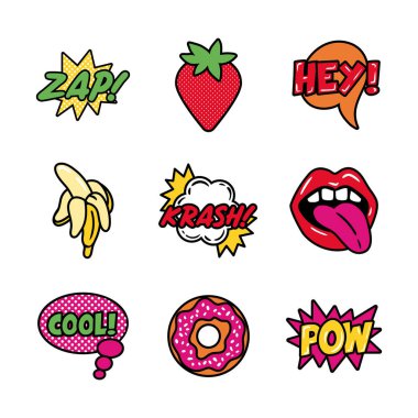 Pop sanat seti simgeleri demeti