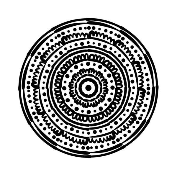 Icono de estilo de silueta floral mandala circular — Vector de stock