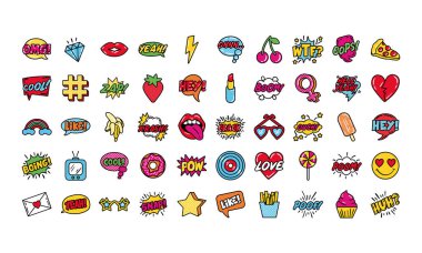 Pop sanat seti simgeleri demeti