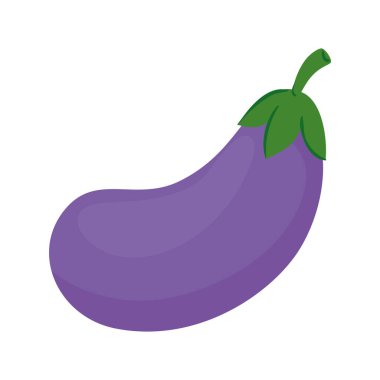 Beyaz arka planda taze patlıcan