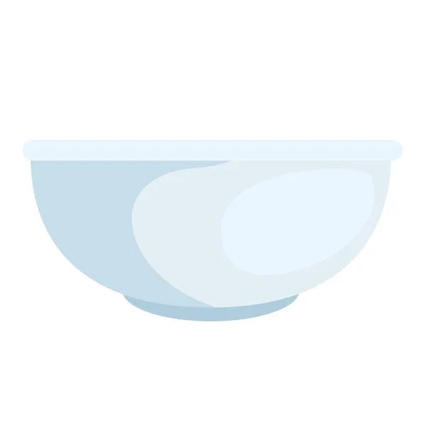 Bowl ceramic utensil kitchen, on white background — Stock Vector