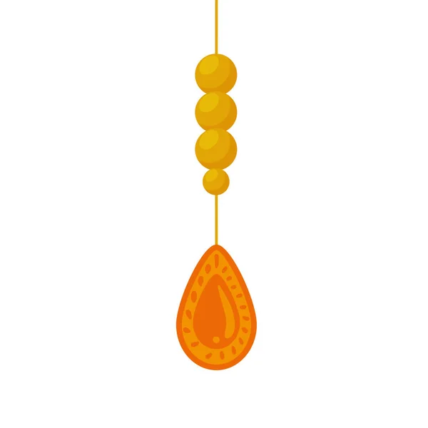 Gouden etnische mandala met druppel vorm opknoping — Stockvector