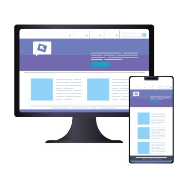Model, konsept web sitesi geliştirme bilgisayar ve akıllı telefon