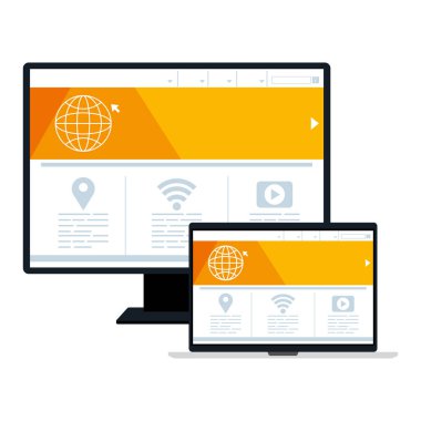 Laptop ve bilgisayarda modelleme, konsept web sitesi geliştirme