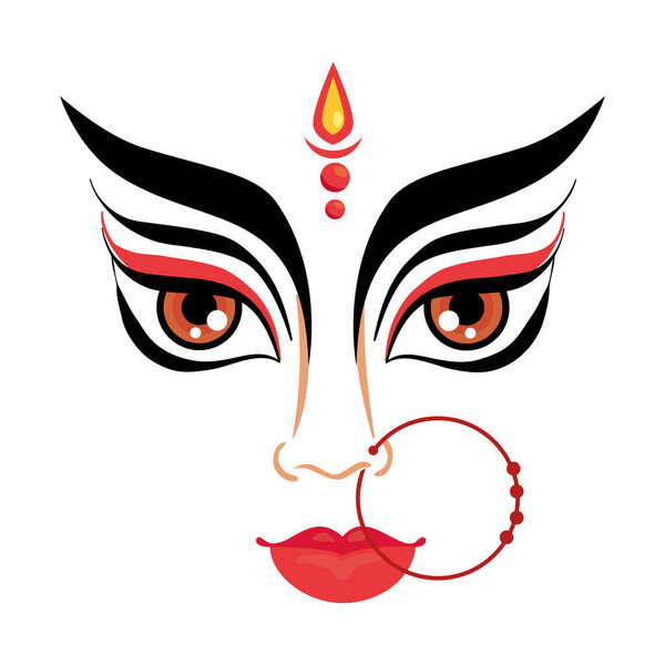 face of maa durga, isolated icon