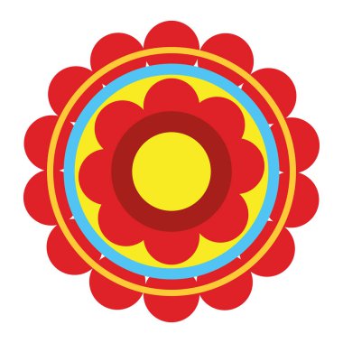 Çiçekli mandala etnik dekoratif unsuru
