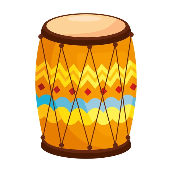 Instrument de musique tambour dhol indien traditionnel — Image vectorielle