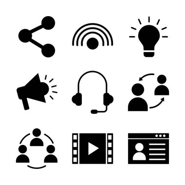 Dokuz sosyal medya pazarlama simgesi