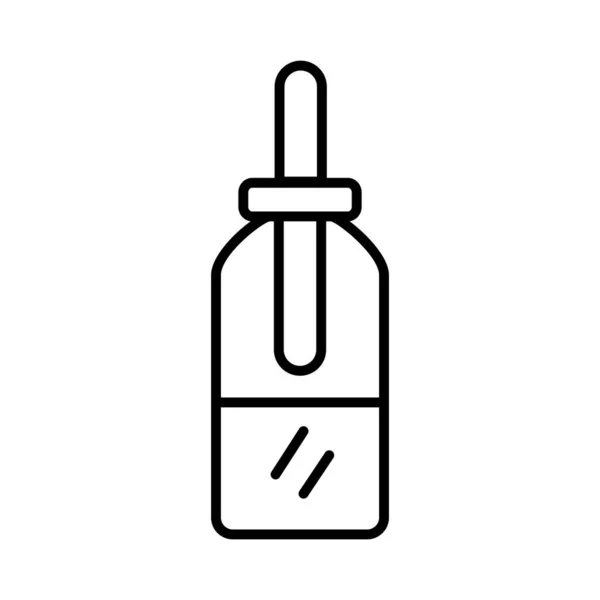 Make-up fles druppelaar lijn stijl pictogram — Stockvector