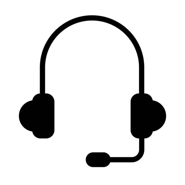 Headset audio device silhouette style icon — Stock Vector