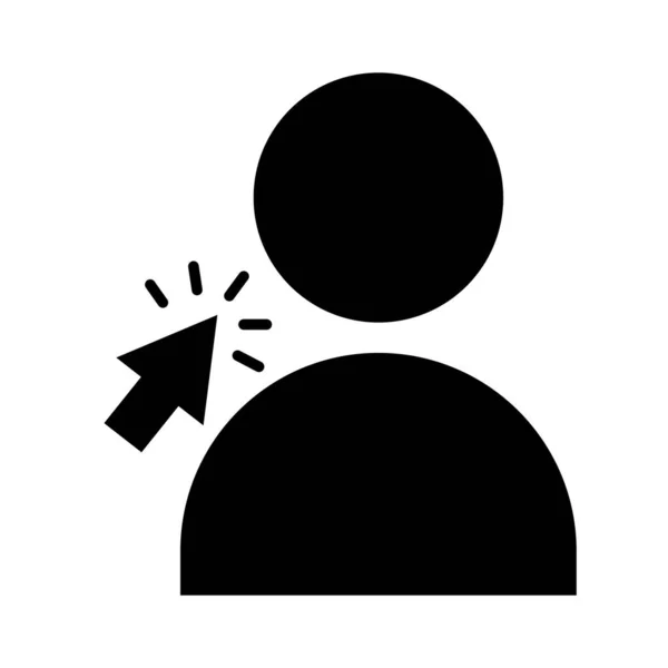 Usuario avatar con icono de estilo de silueta de cursor de flecha — Vector de stock