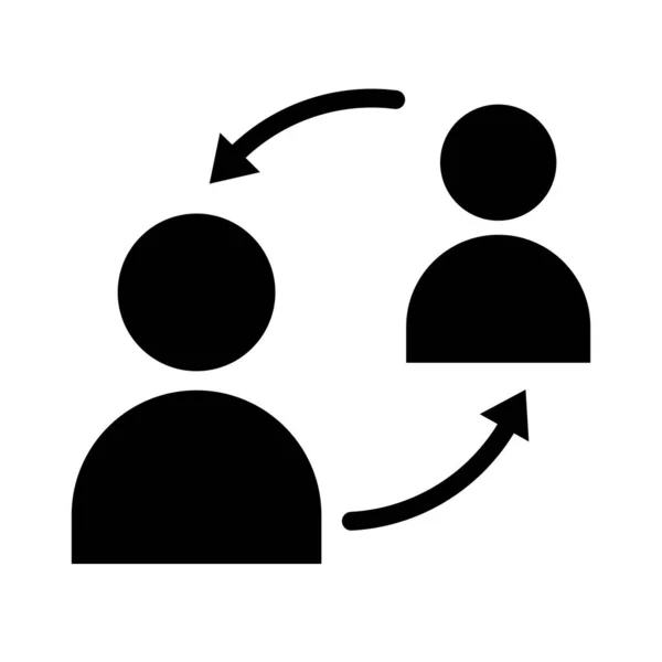Travail d'équipe personnes avec des flèches croisées style silhouette — Image vectorielle