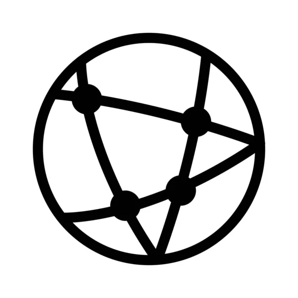Esfera icono de silueta de estilo navegador — Archivo Imágenes Vectoriales