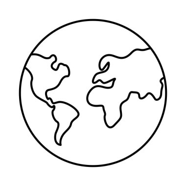 Dünya gezegeninde kıtalar haritalar çizgi biçimi