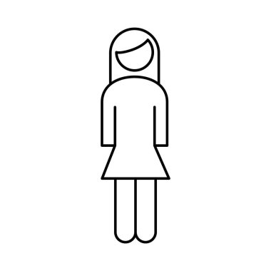 Aile anne figürü çizgi simgesi